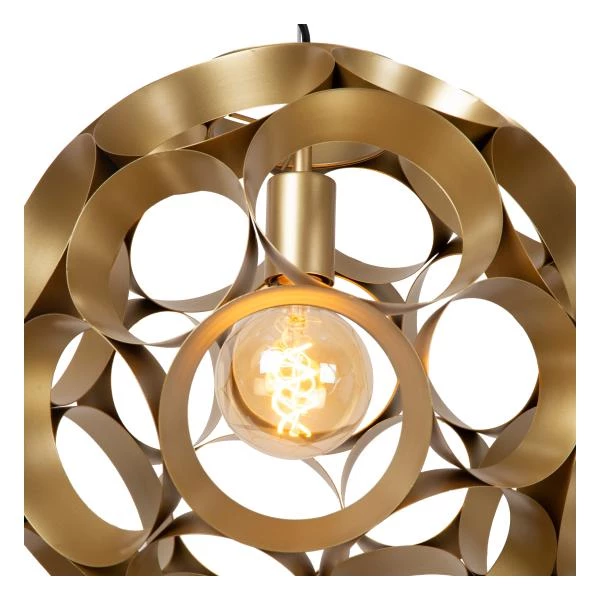 Lucide HANNELORE - Hanglamp - Ø 40 cm - 1xE27 - Mat Goud / Messing - detail 1